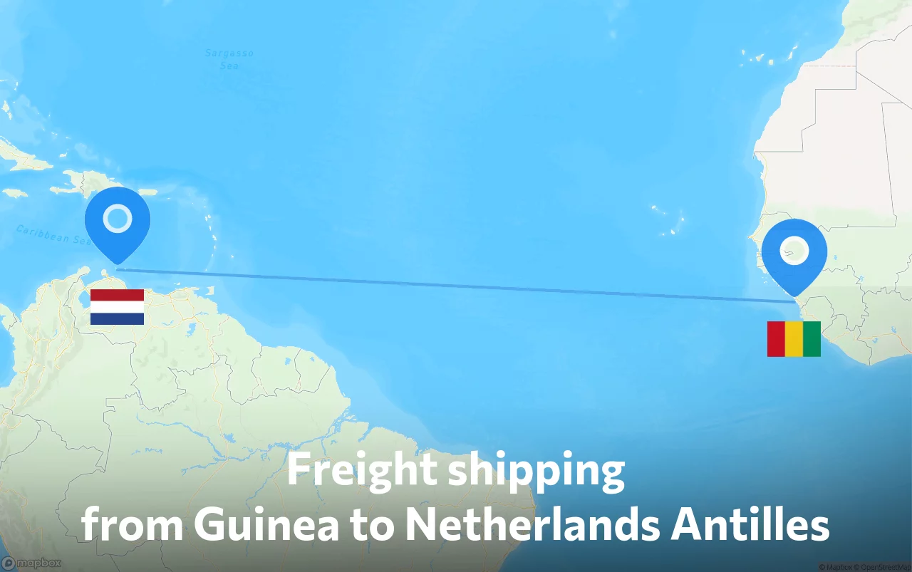 Shipping route from Guinea to Netherlands Antilles