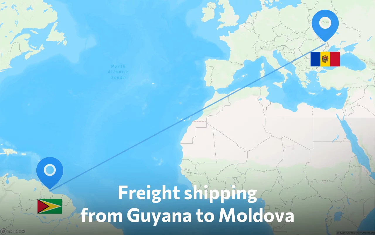 Shipping route from Guyana to Moldova