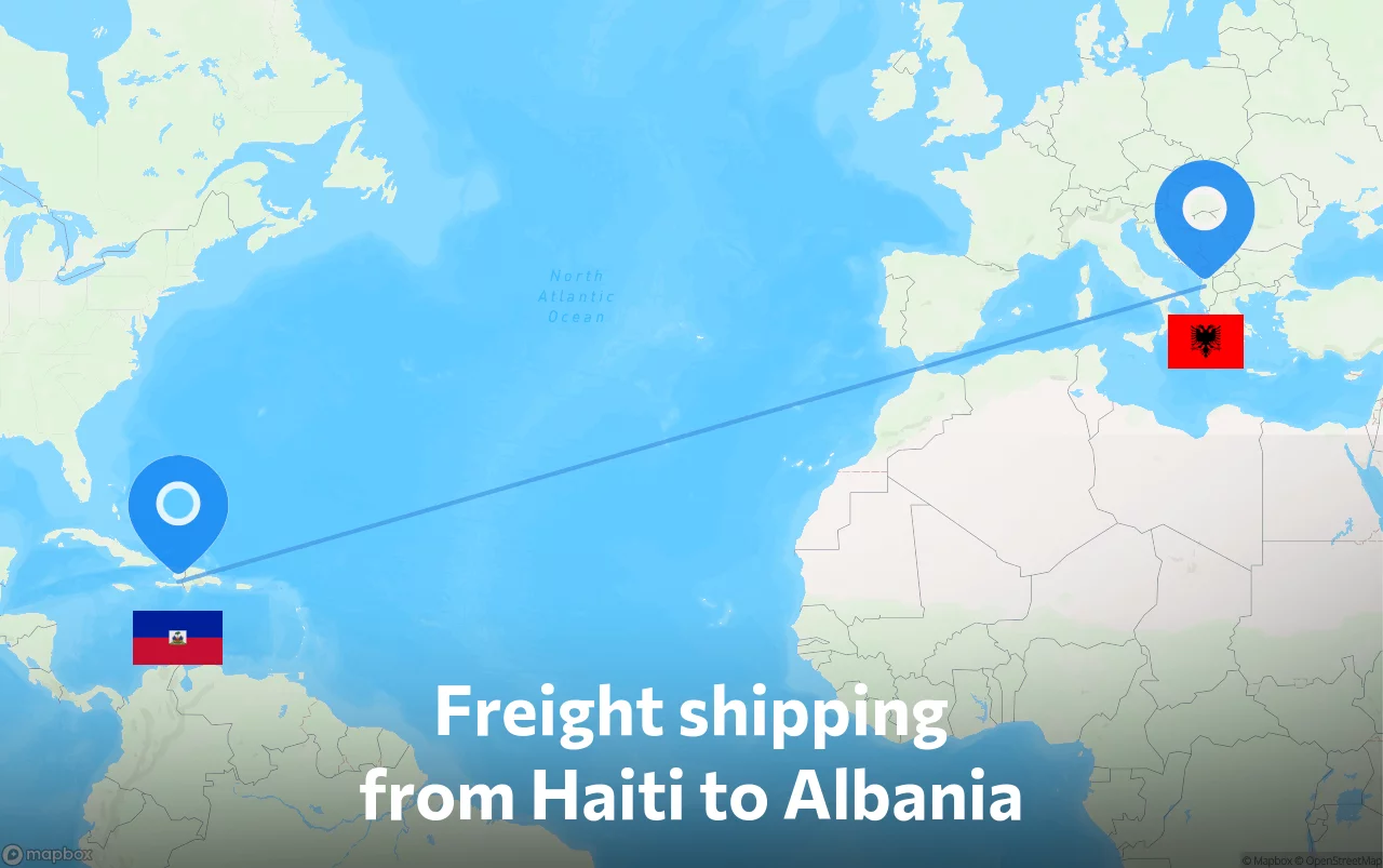 Shipping route from Haiti to Albania