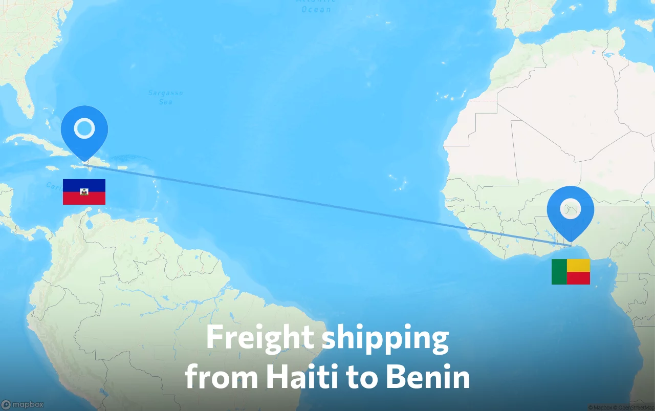 Shipping route from Haiti to Benin
