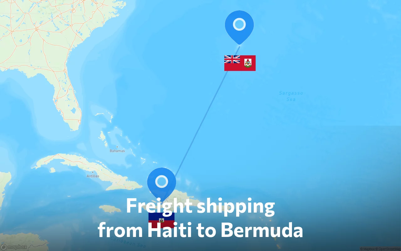 Shipping route from Haiti to Bermuda