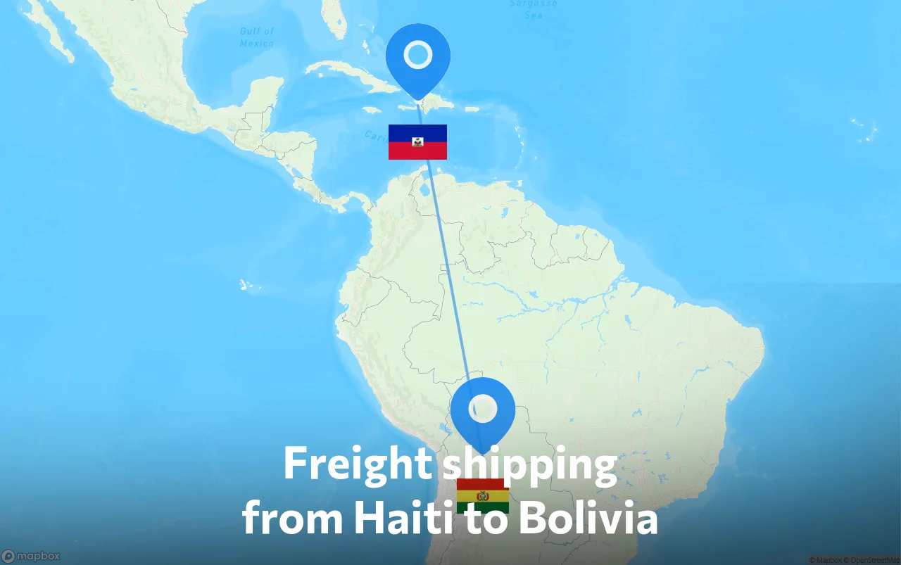 Shipping route from Haiti to Bolivia