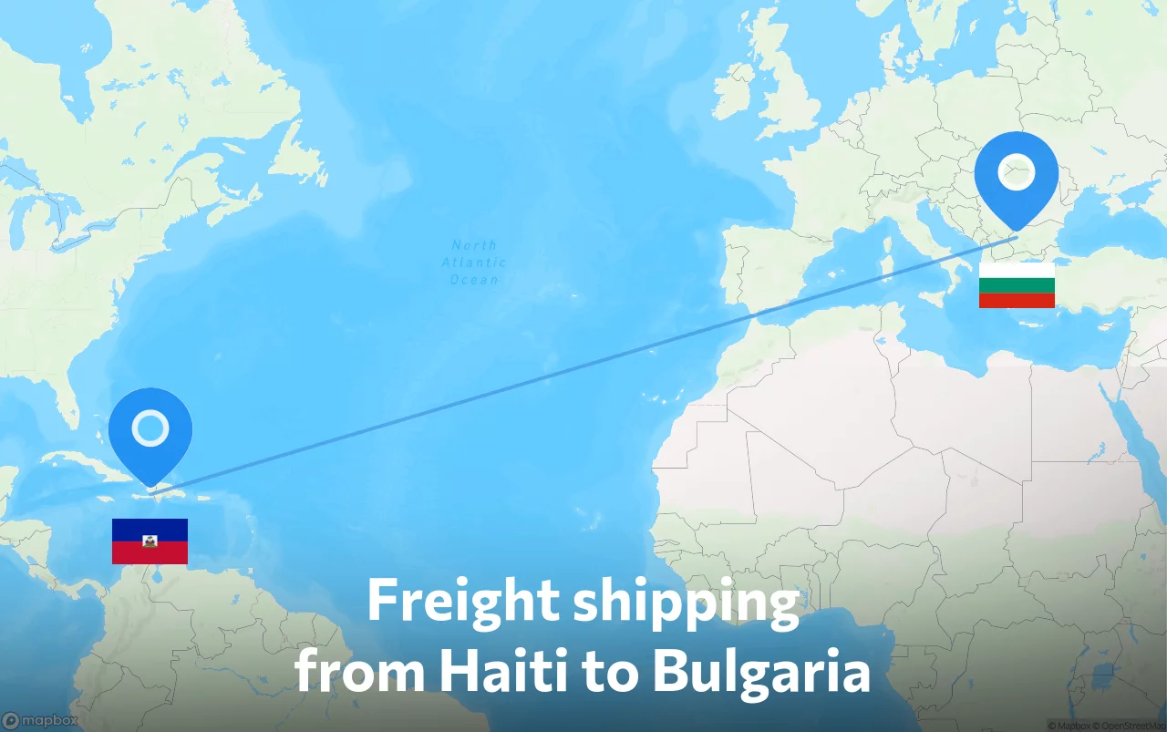 Shipping route from Haiti to Bulgaria