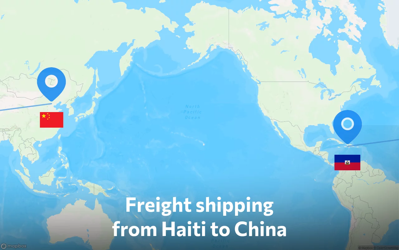 Shipping route from Haiti to China