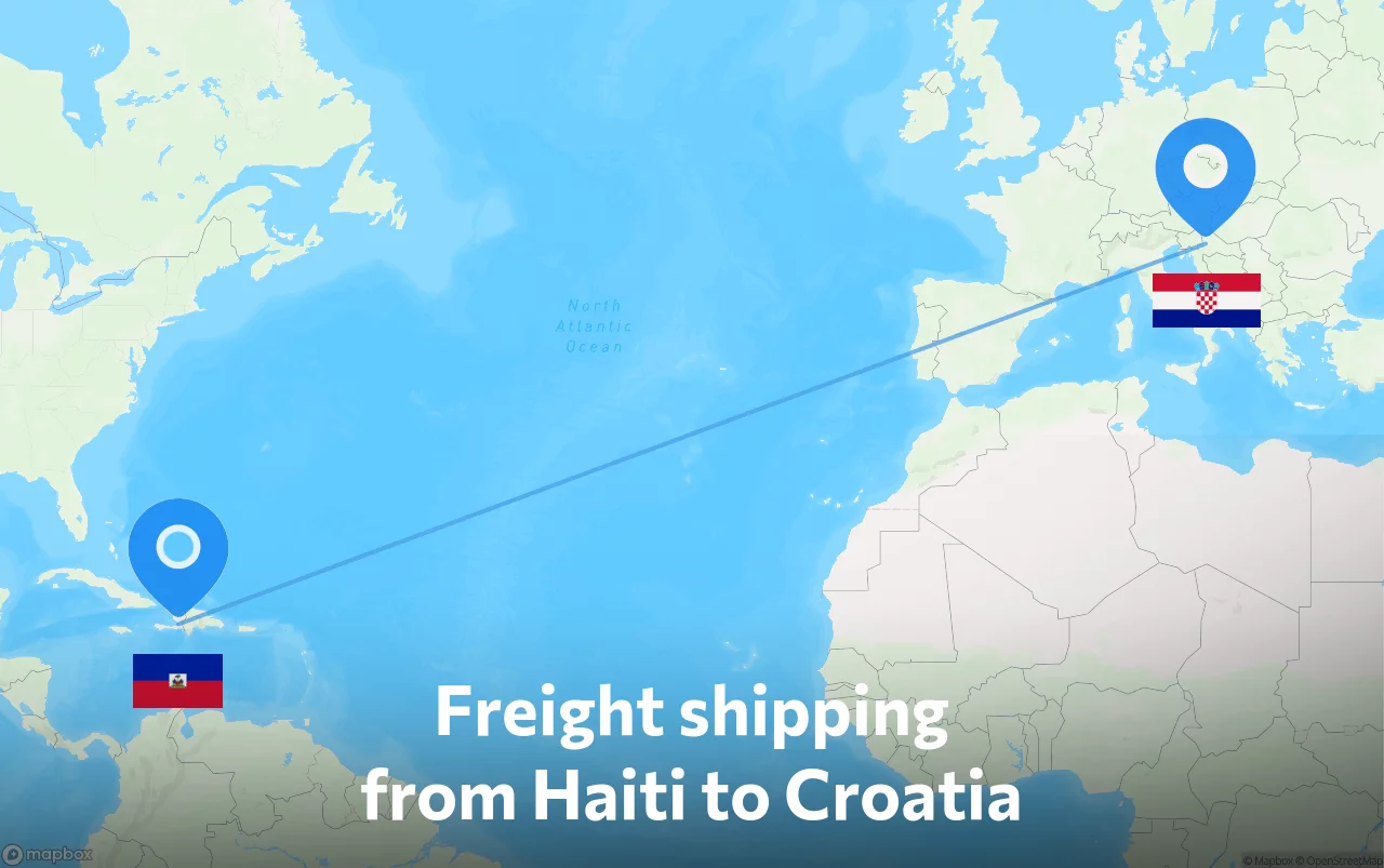 Shipping route from Haiti to Croatia
