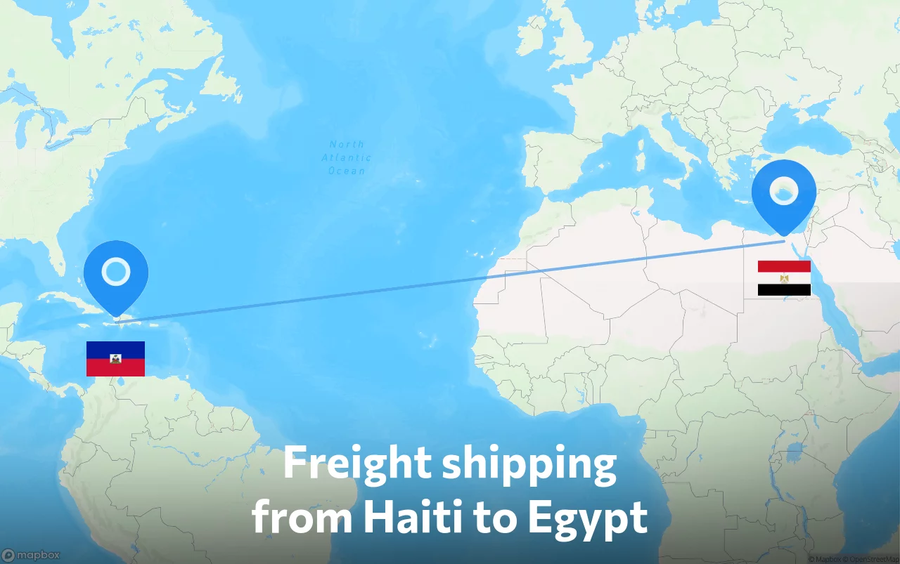 Shipping route from Haiti to Egypt