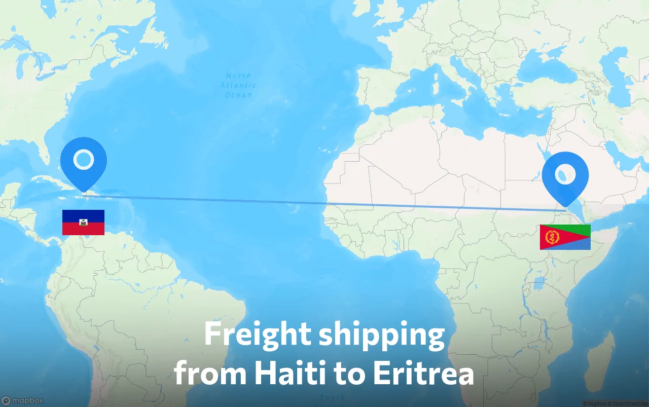 Shipping route from Haiti to Eritrea