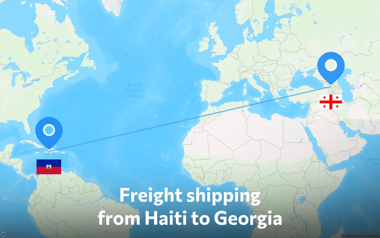 Shipping route from Haiti to Georgia
