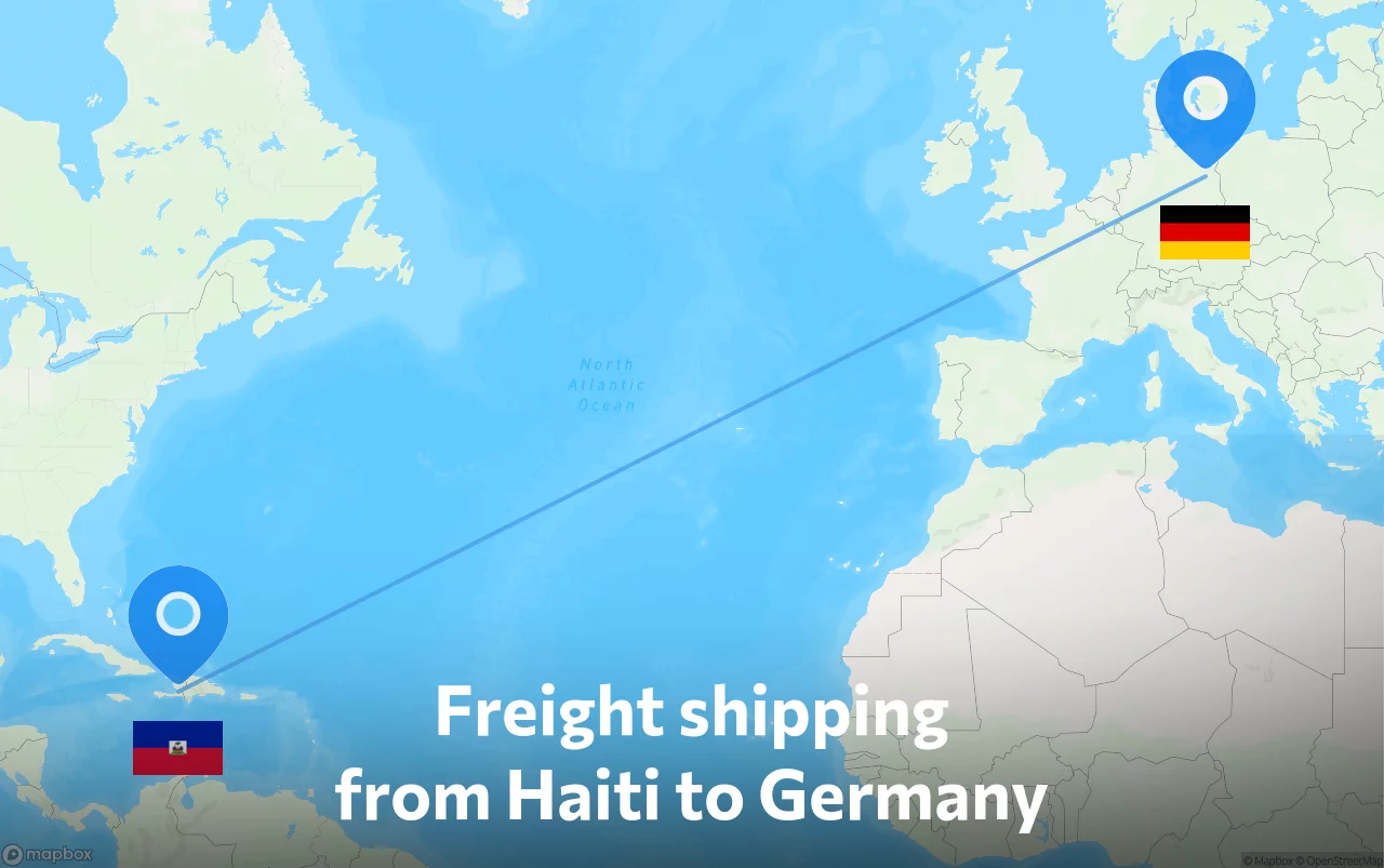 Shipping route from Haiti to Germany
