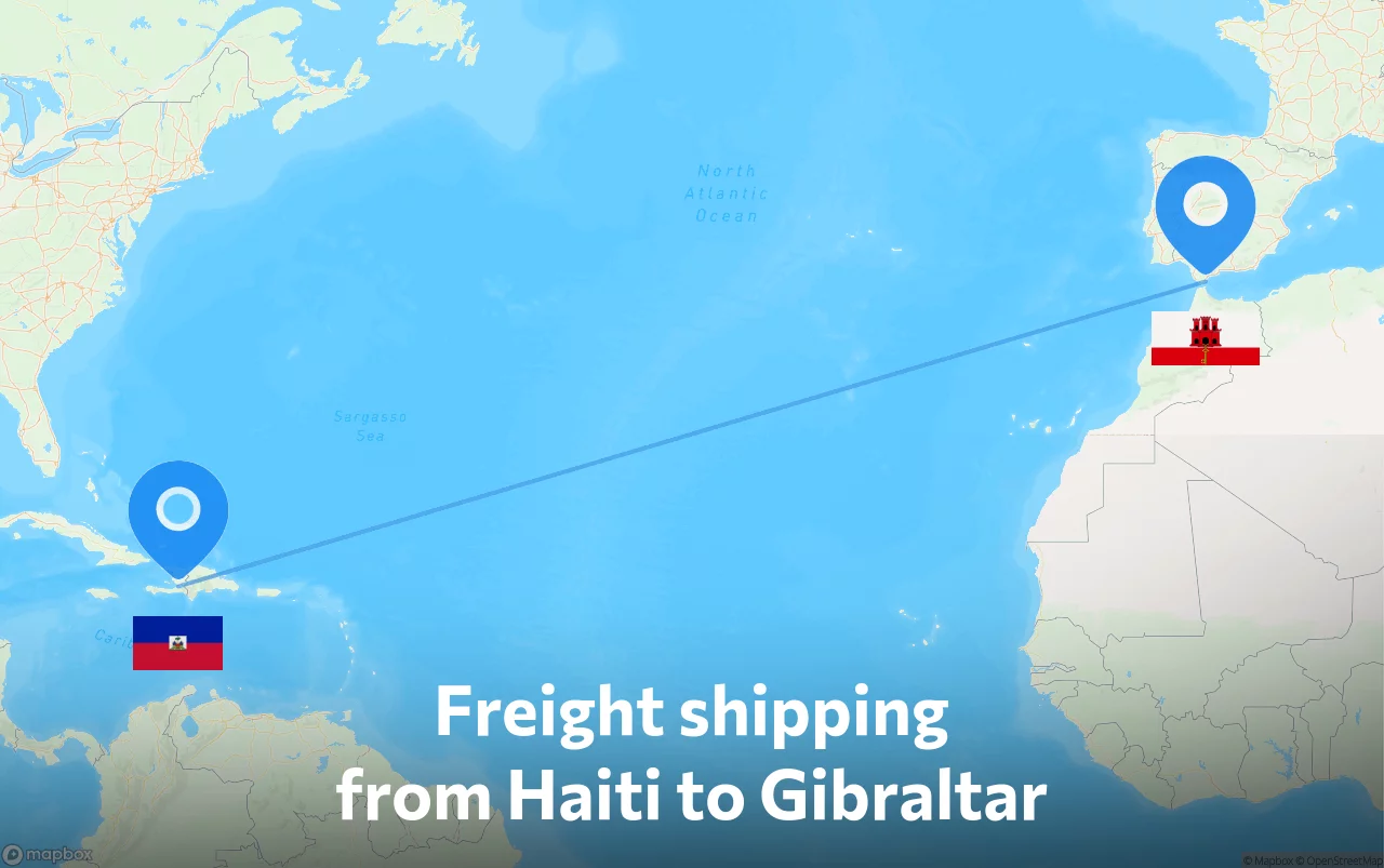 Shipping route from Haiti to Gibraltar