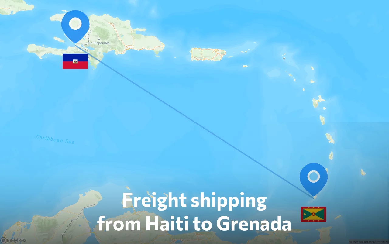 Shipping route from Haiti to Grenada