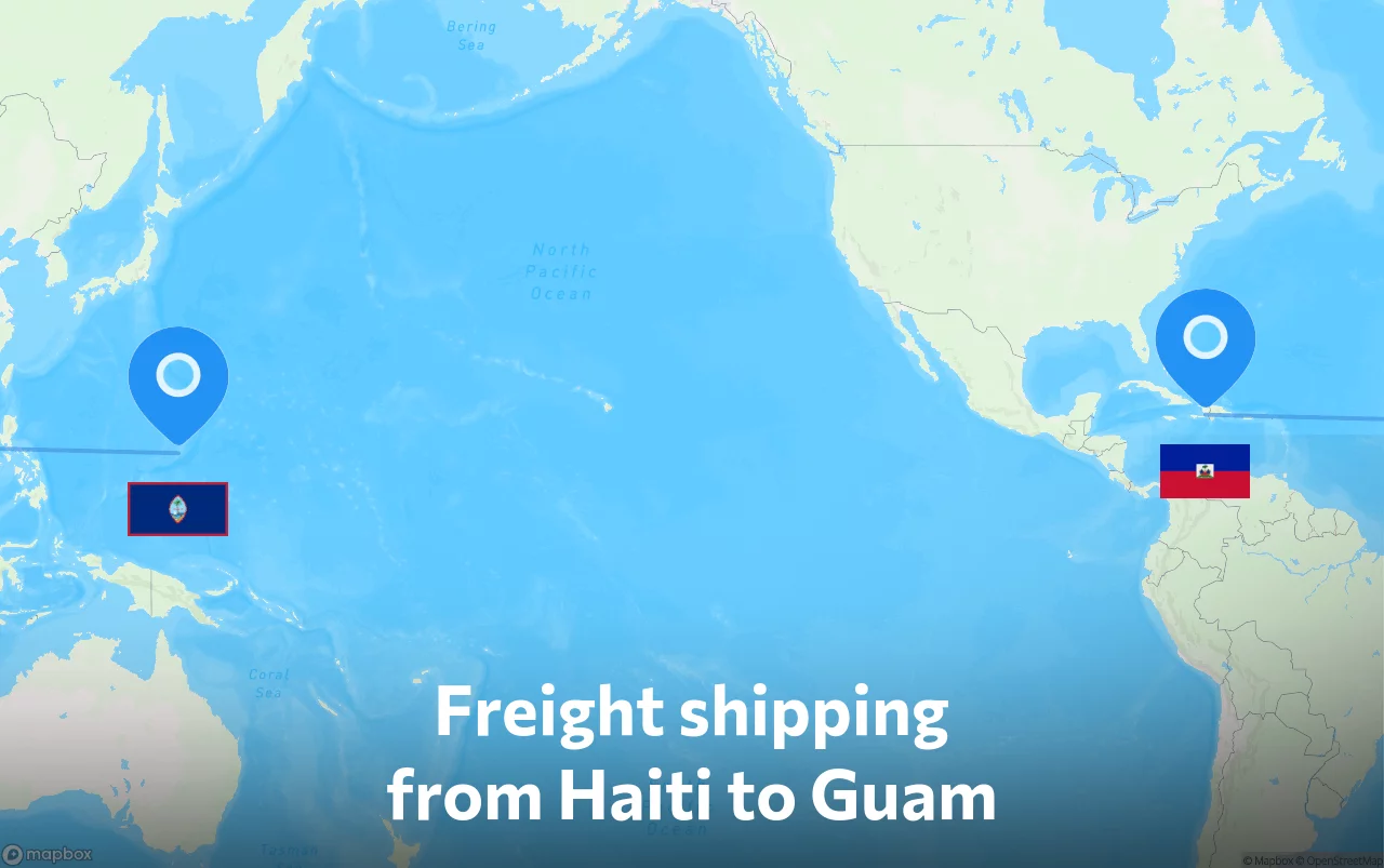 Shipping route from Haiti to Guam