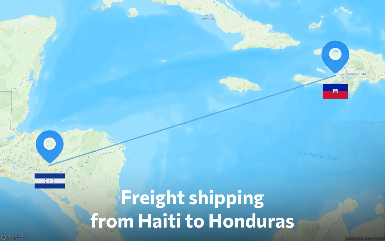 Shipping route from Haiti to Honduras