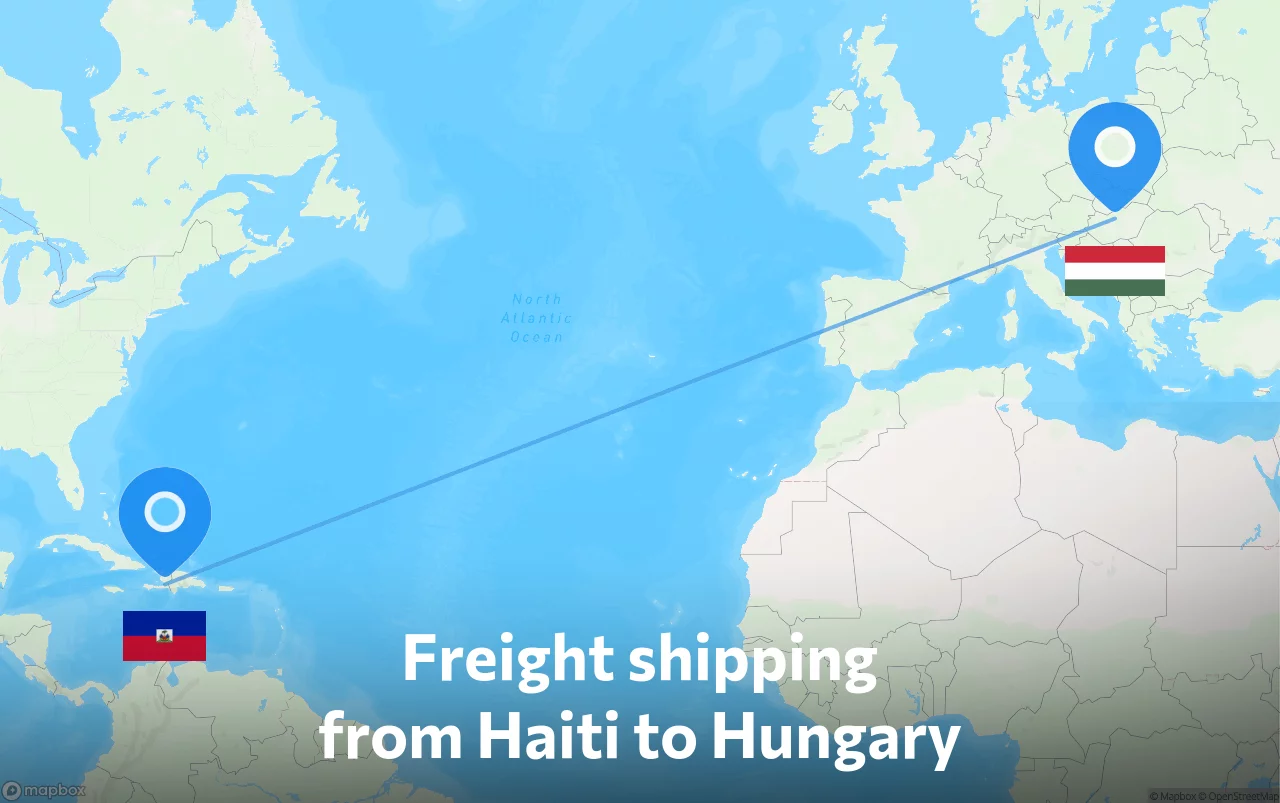 Shipping route from Haiti to Hungary