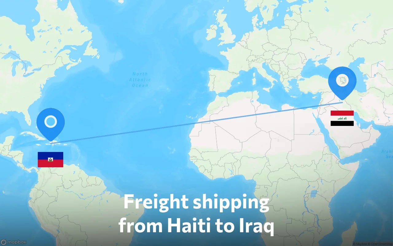 Shipping route from Haiti to Iraq