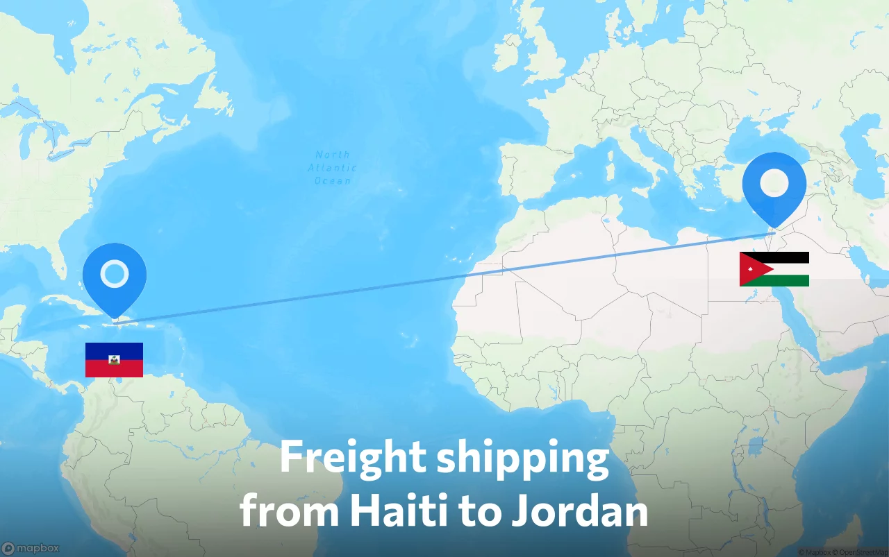 Shipping route from Haiti to Jordan