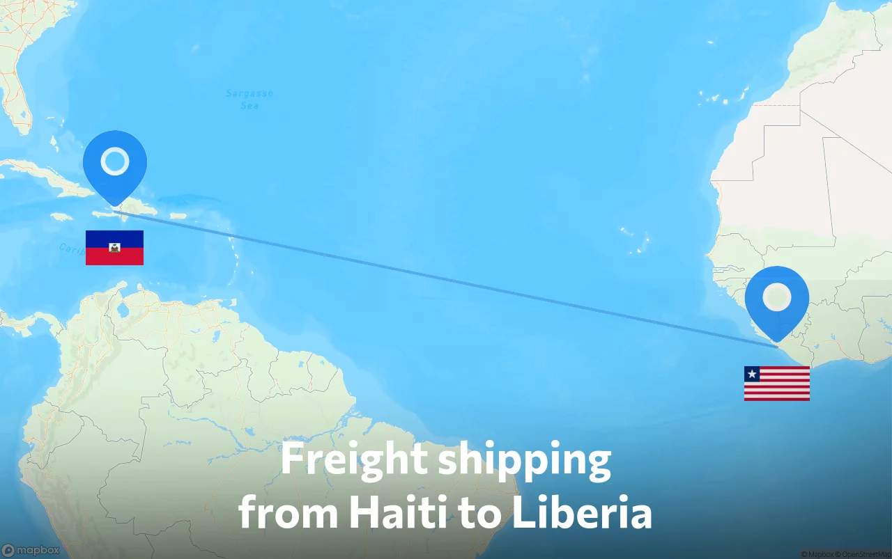 Shipping route from Haiti to Liberia