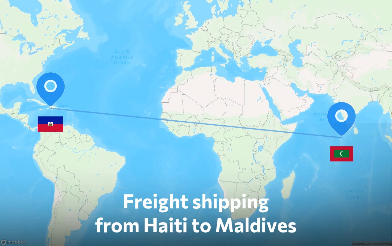 Shipping route from Haiti to Maldives