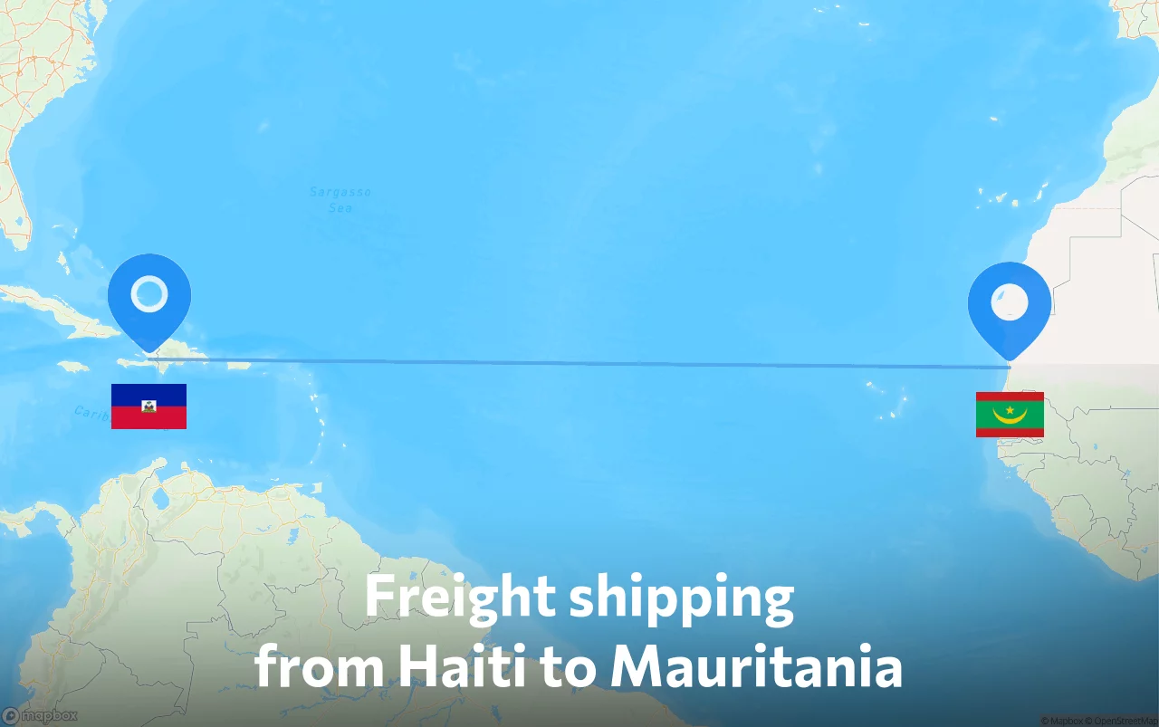 Shipping route from Haiti to Mauritania