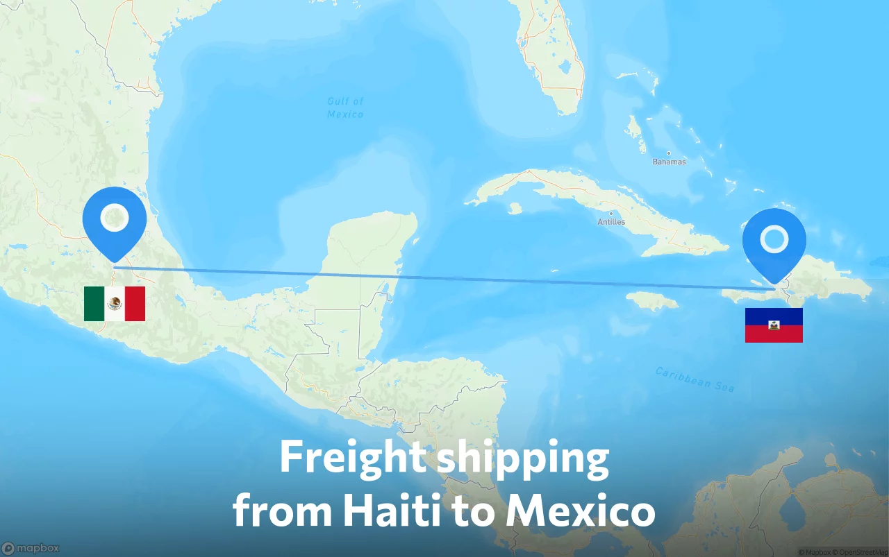 Shipping route from Haiti to Mexico