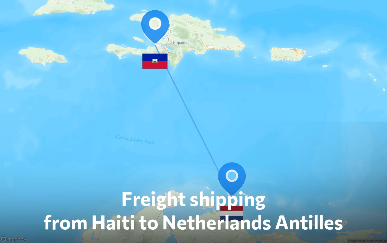 Shipping route from Haiti to Netherlands Antilles