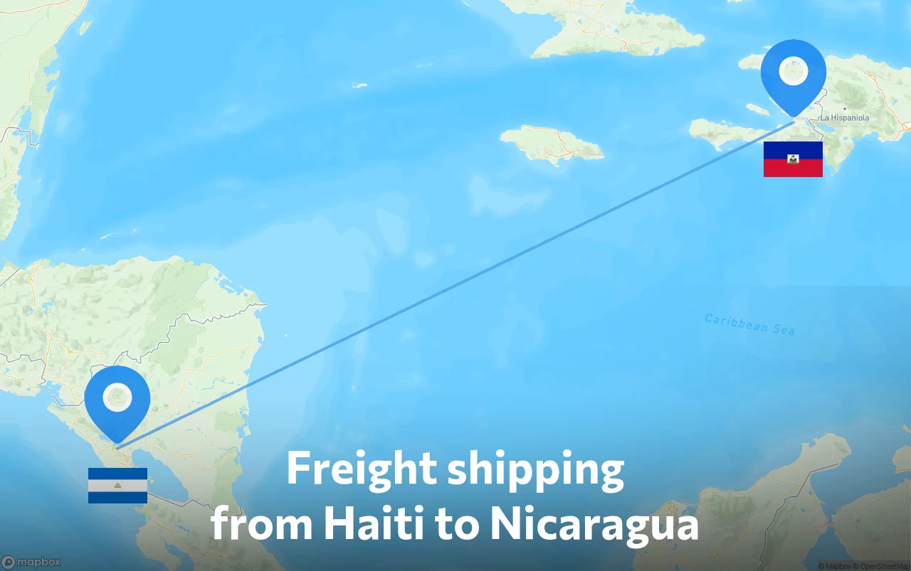 Shipping route from Haiti to Nicaragua