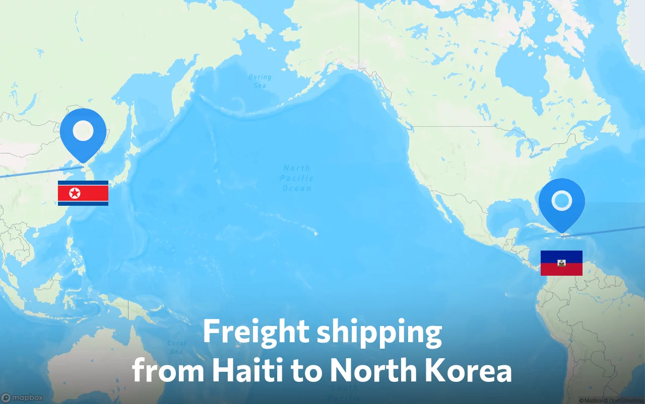 Shipping route from Haiti to North Korea