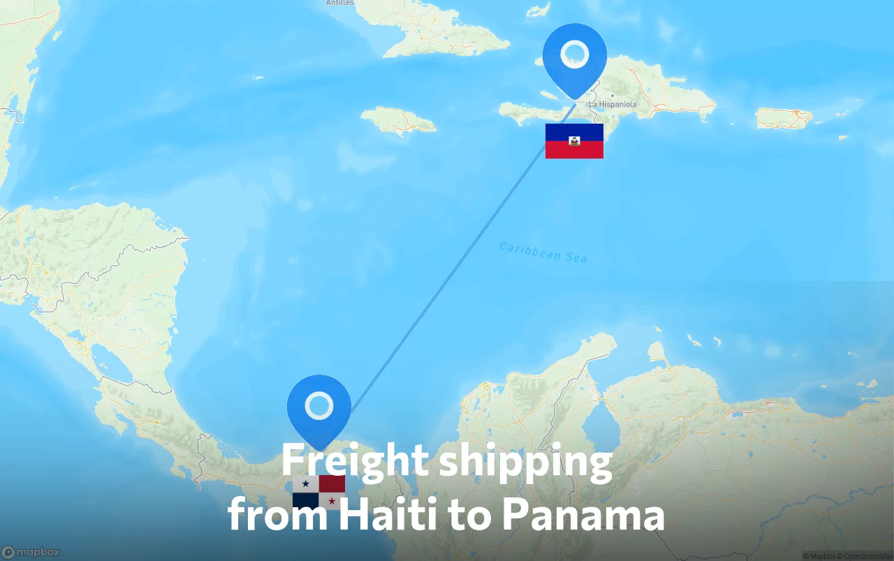 Shipping route from Haiti to Panama
