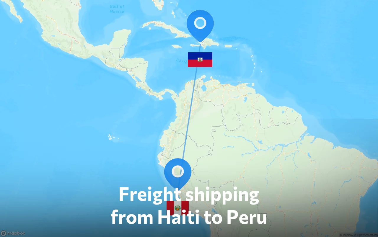 Shipping route from Haiti to Peru