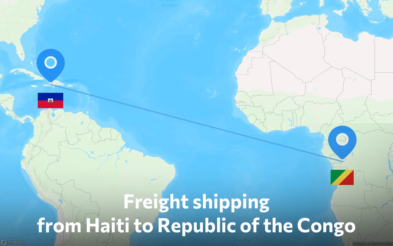Shipping route from Haiti to Republic of the Congo