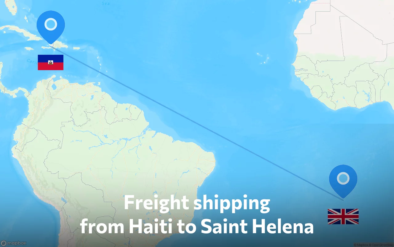 Shipping route from Haiti to Saint Helena