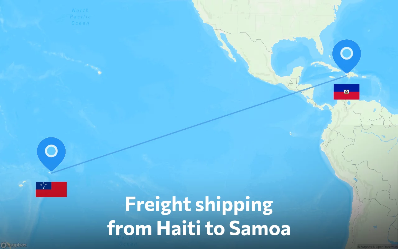 Shipping route from Haiti to Samoa
