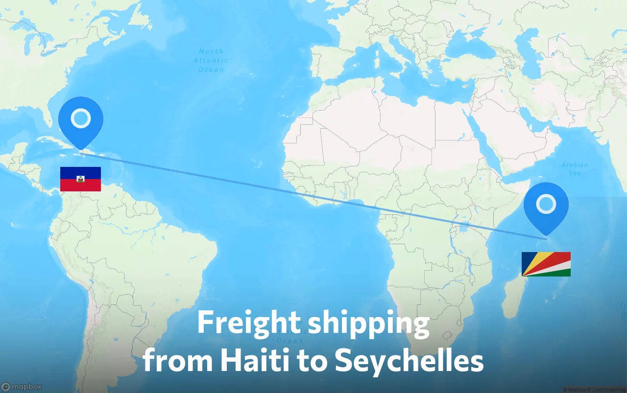 Shipping route from Haiti to Seychelles