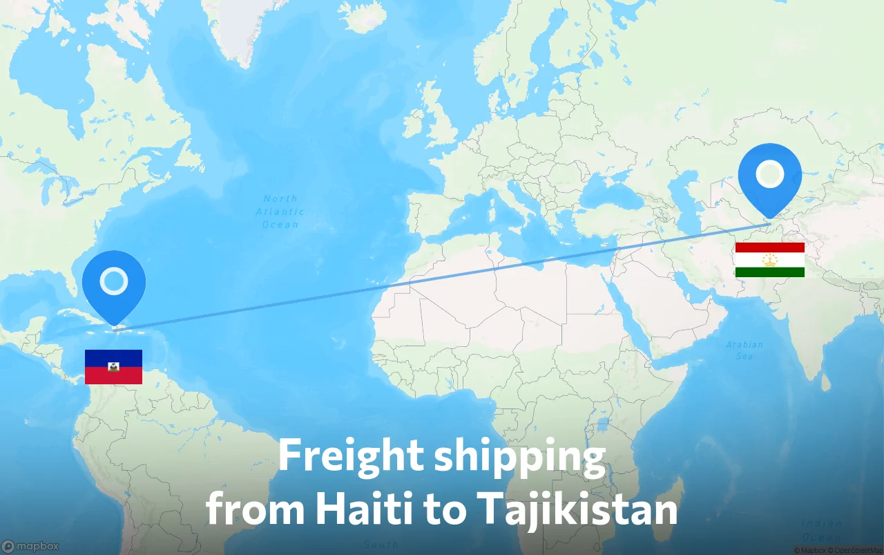 Shipping route from Haiti to Tajikistan