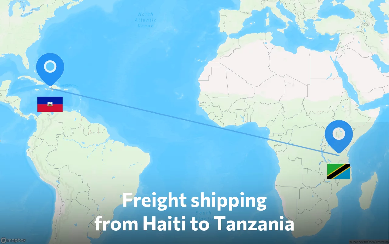 Shipping route from Haiti to Tanzania