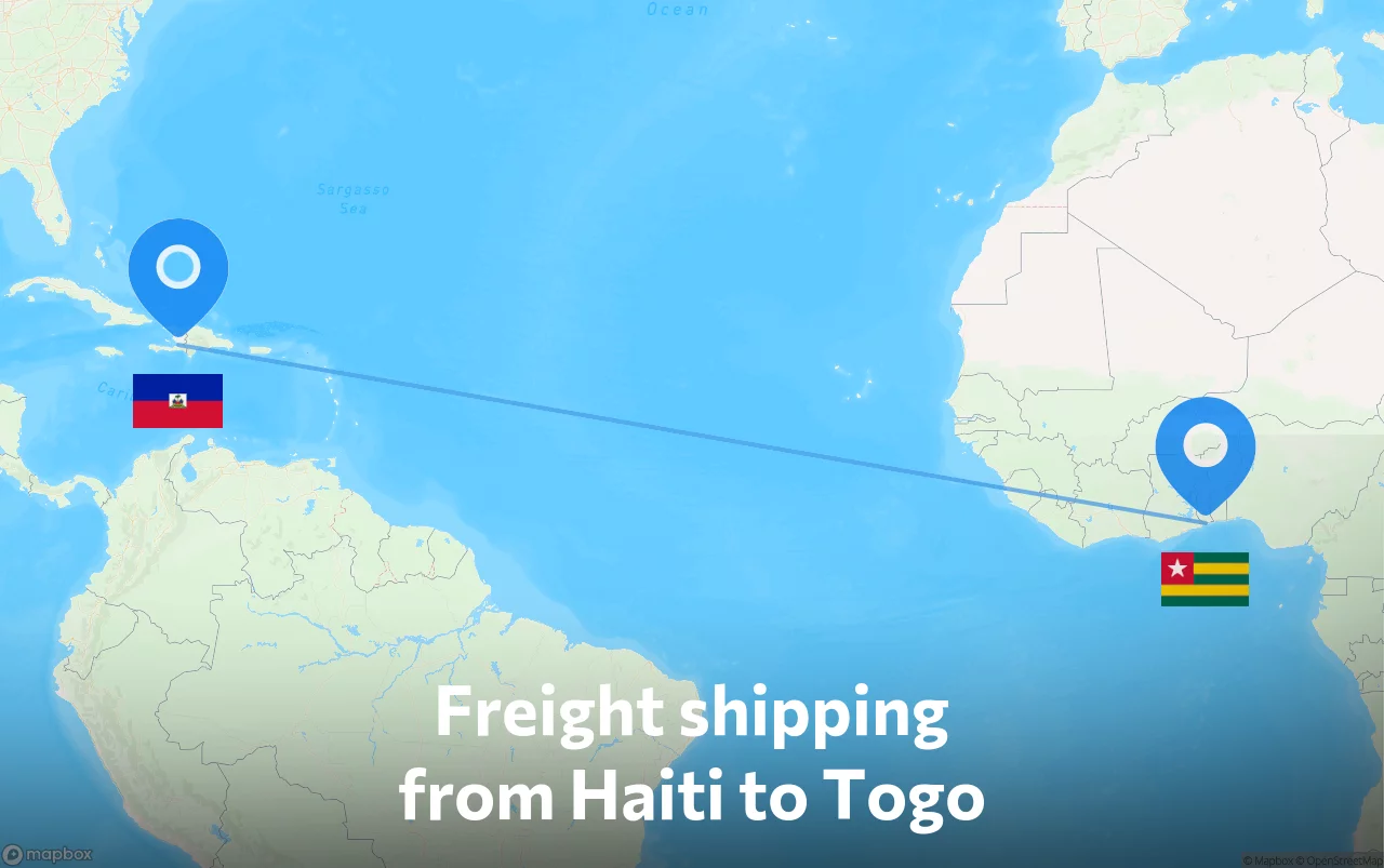 Shipping route from Haiti to Togo