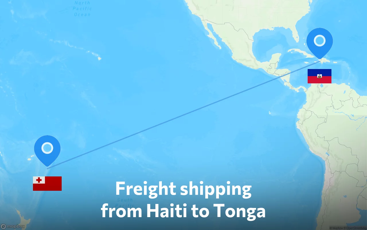 Shipping route from Haiti to Tonga