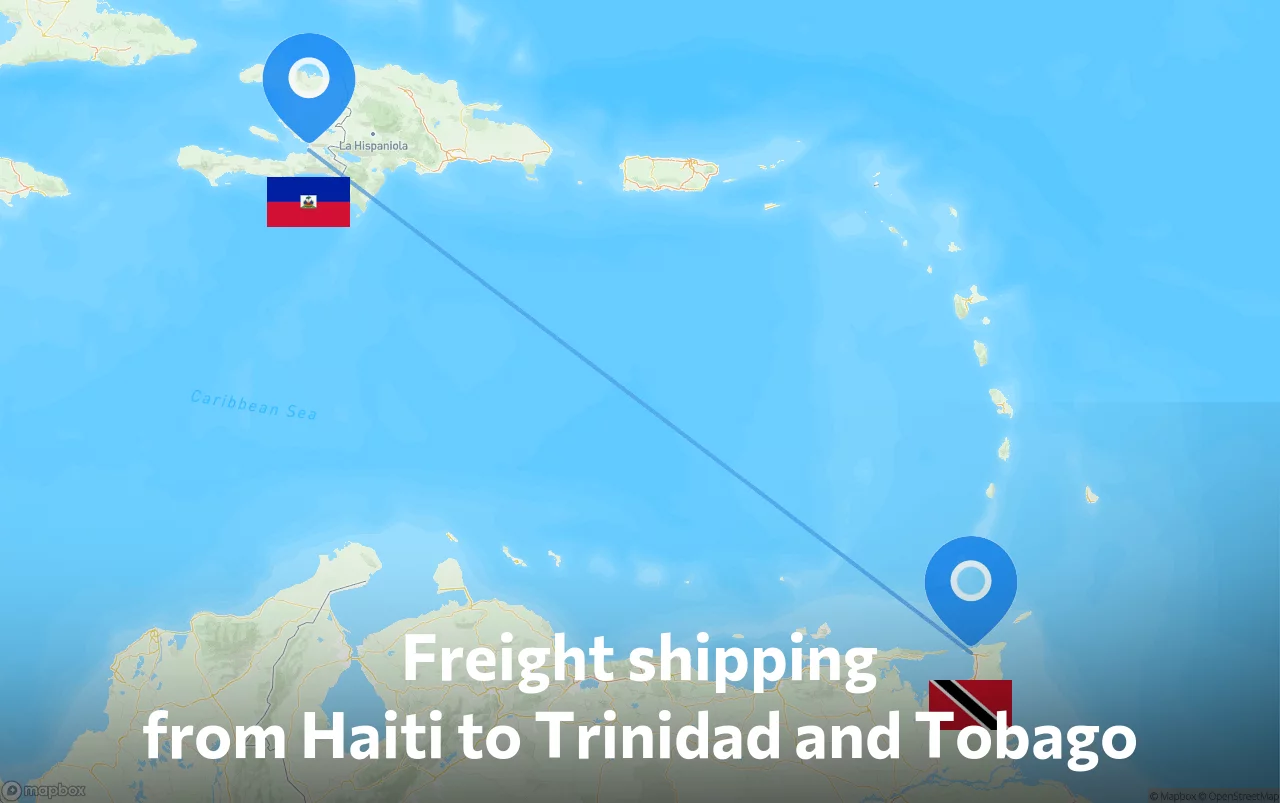Shipping route from Haiti to Trinidad and Tobago