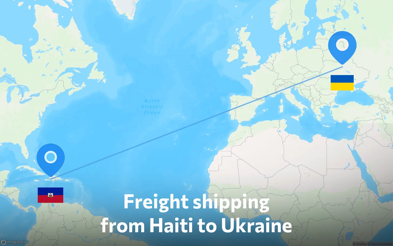 Shipping route from Haiti to Ukraine