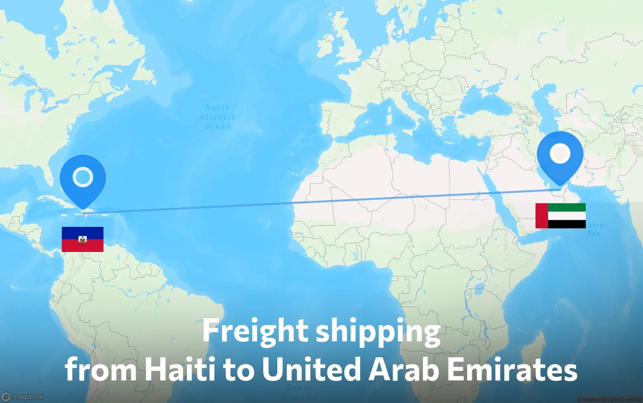 Shipping route from Haiti to United Arab Emirates