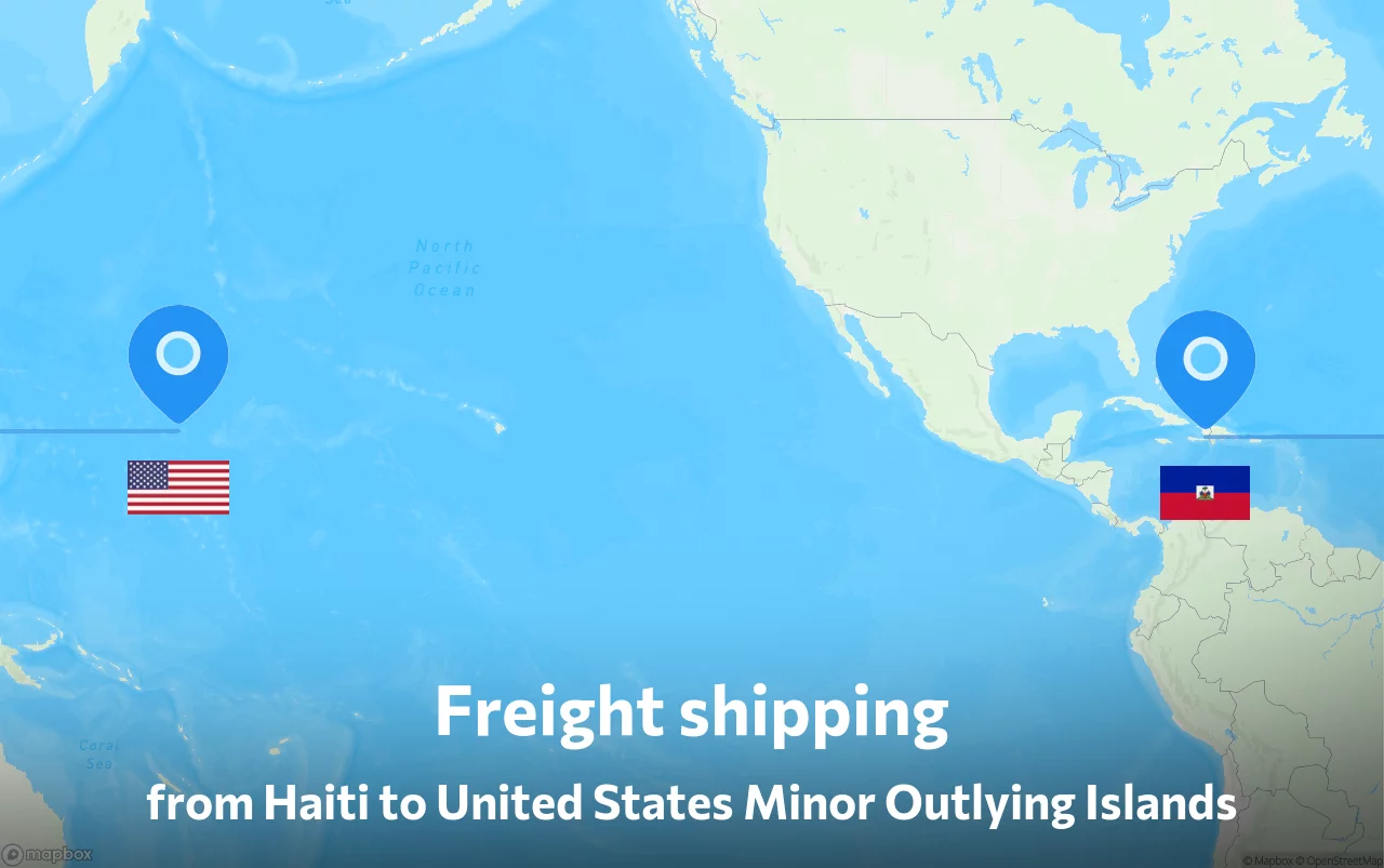 Shipping route from Haiti to United States Minor Outlying Islands