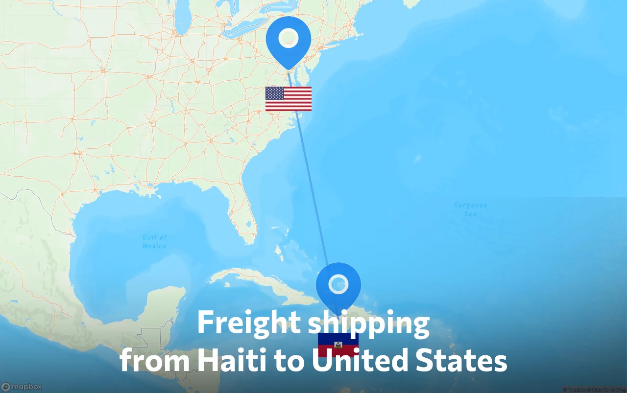 Shipping route from Haiti to United States