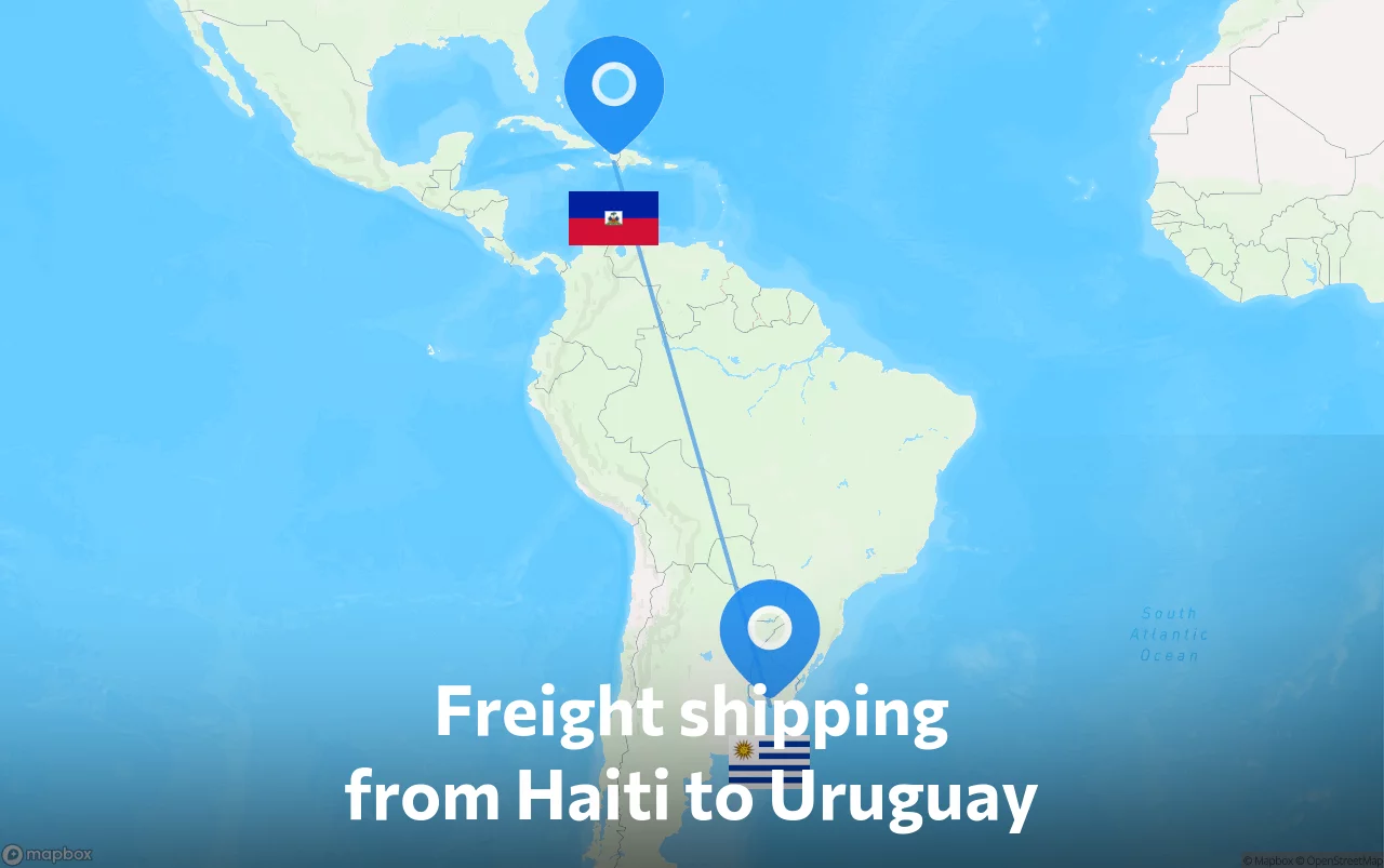 Shipping route from Haiti to Uruguay