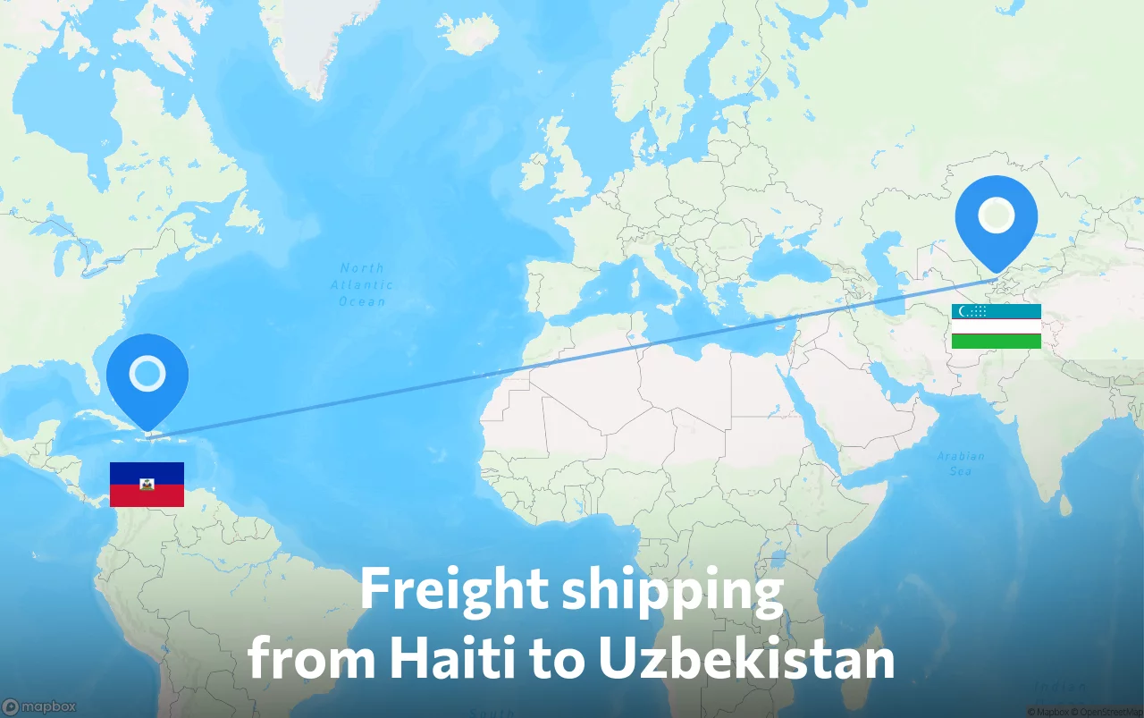 Shipping route from Haiti to Uzbekistan