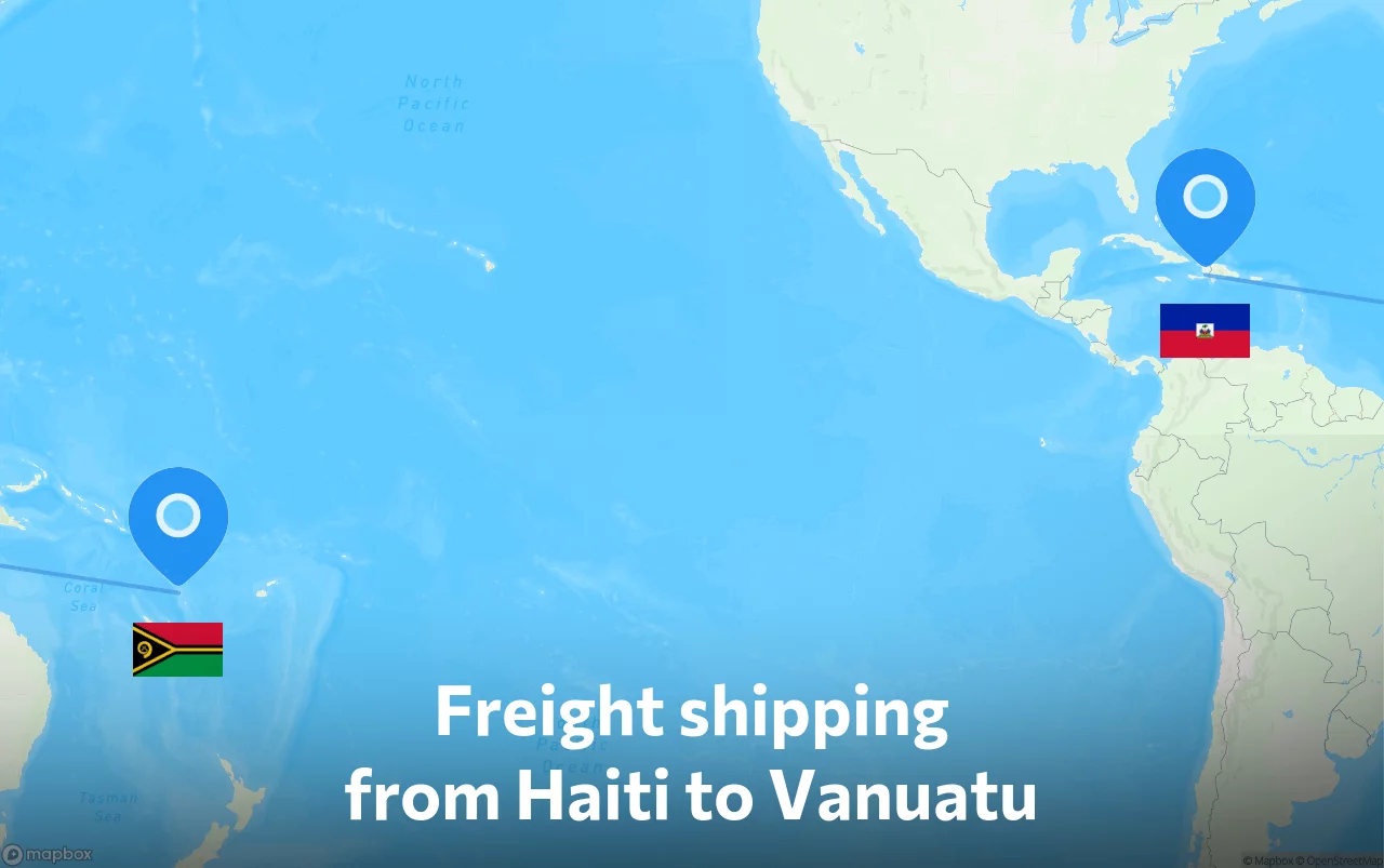 Shipping route from Haiti to Vanuatu
