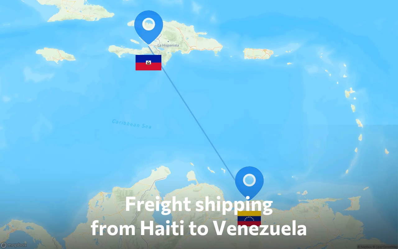 Shipping route from Haiti to Venezuela