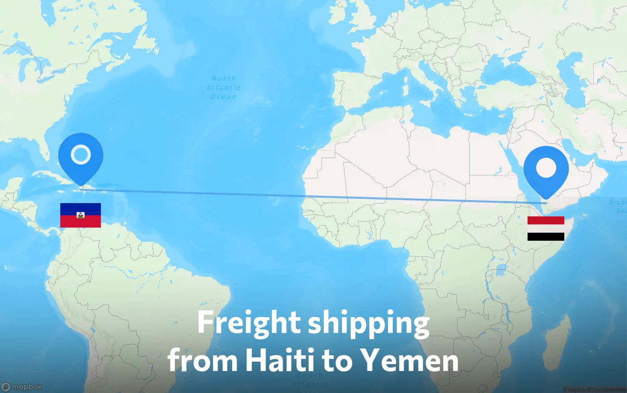 Shipping route from Haiti to Yemen