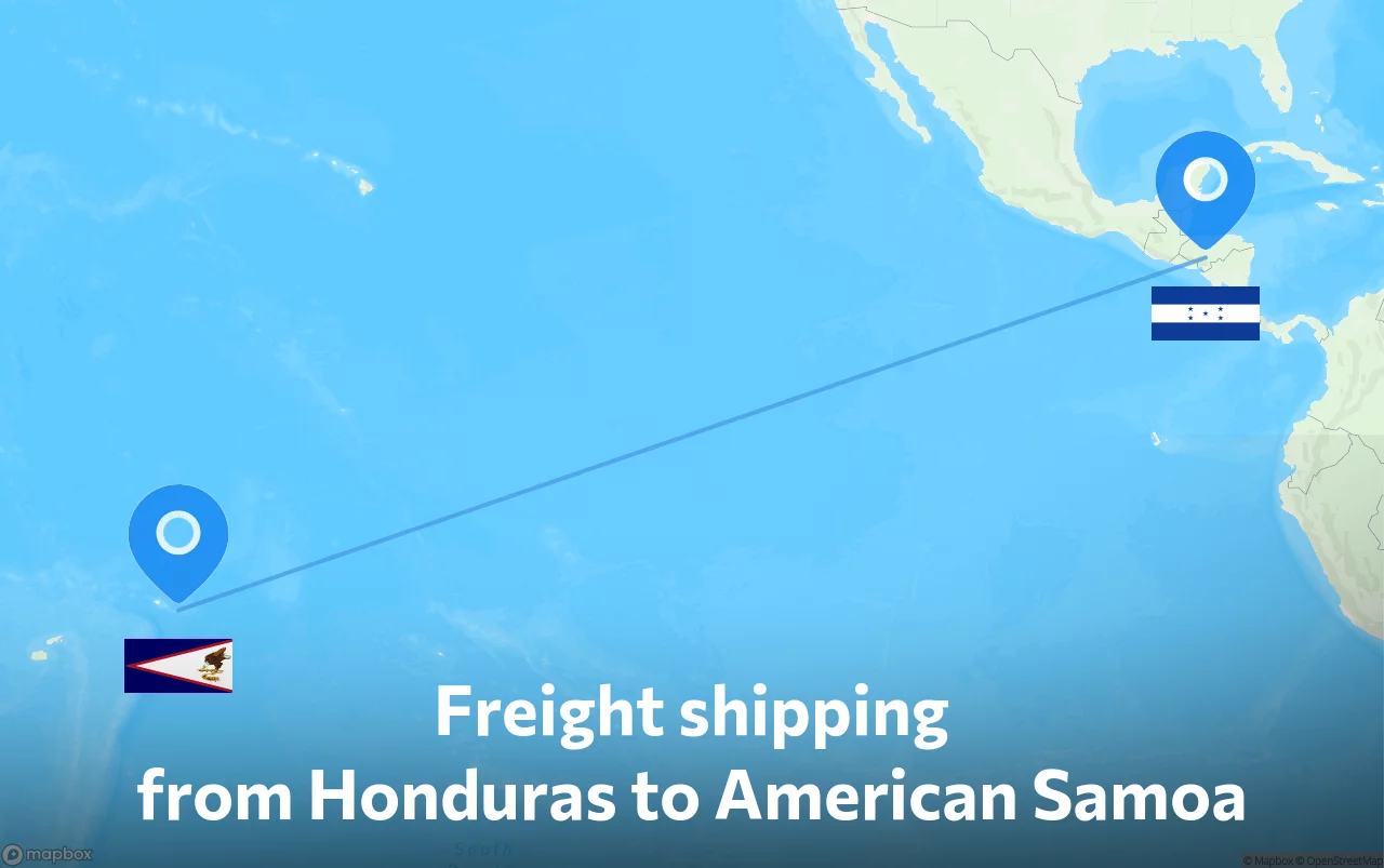 Shipping route from Honduras to American Samoa