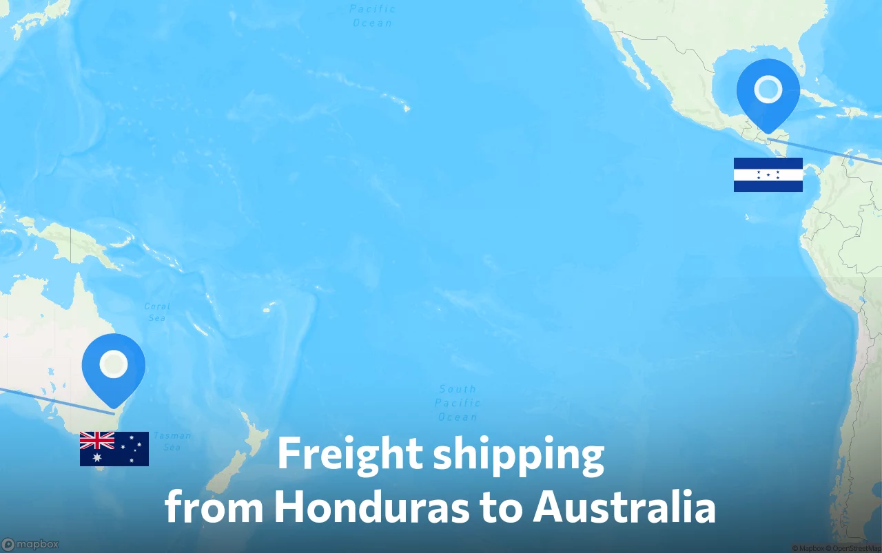 Shipping route from Honduras to Australia