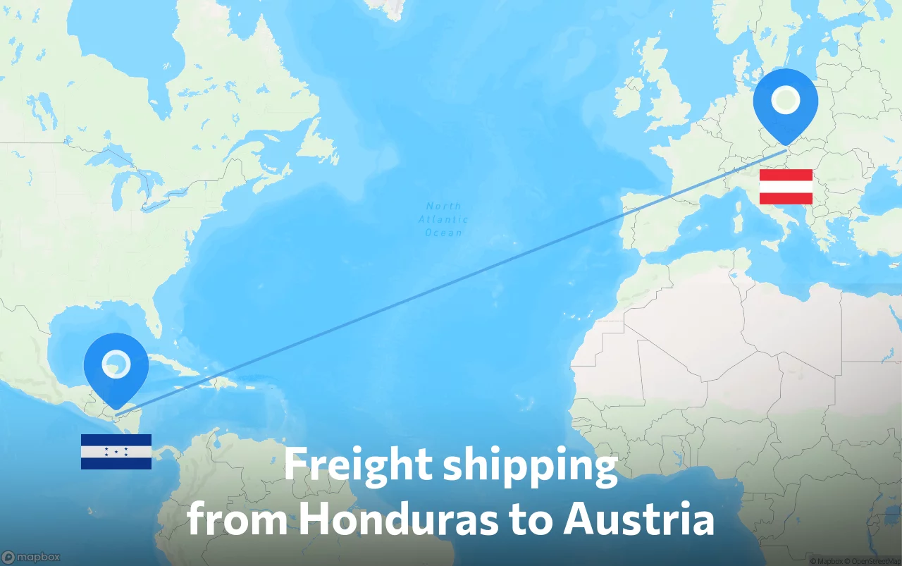 Shipping route from Honduras to Austria